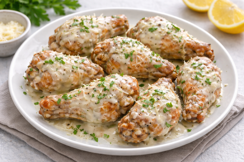 Garlic Alfredo Chicken WIngs